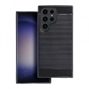Husa pentru Samsung Galaxy S24 Carbon Silicon Skyddar, Anti-Amprente - Negru - Img 2