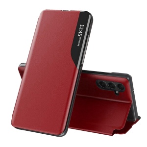 Husa pentru Samsung Galaxy S24, tip carte, set cu sticker, eFold, Rosu