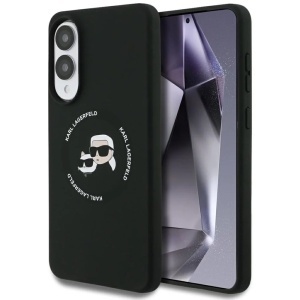 Husa pentru Samsung Galaxy S25 Edge, Silicone Double Heads MagSafe, Karl Lagerfeld, Negru