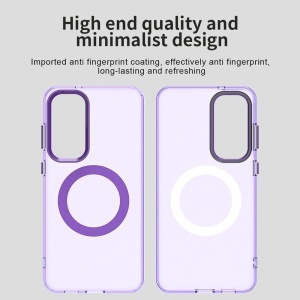 Husa pentru Samsung Galaxy S25 FE, Antisoc, Magsafe, set cu sticker, CandyCase, Mov - Img 5