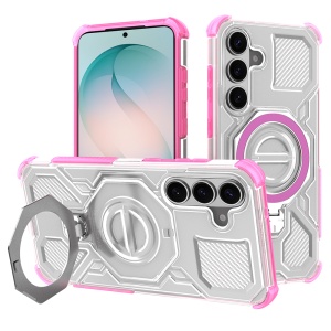 Husa pentru Samsung Galaxy S26 Edge, Antisoc, SKYDDAR INOVATION, Carbon Shield PRO, Magsafe, set cu sticker, Roz