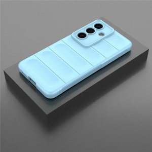 Husa pentru Samsung Galaxy S26 Edge, SKYDDAR INNOVATION, Magic Shield, din Silicon Mat, set cu sticker, Bleu - Img 6
