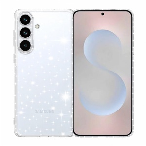 Husa pentru Samsung Galaxy S26 Edge, SKYDDAR INNOVATION, SparkleSkin din Silicon TPU cu Sclipici, Design Elegant, set cu sticker, Transparenta