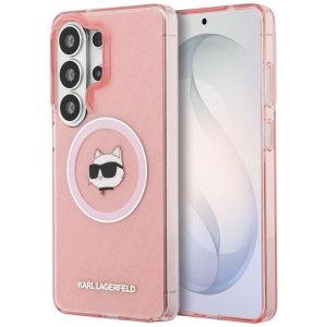 Husa pentru Samsung Galaxy S26 Ultra - Karl Lagerfeld IML Choupette Head on KL Repeated Logo MagSafe (KLHMS26LHMKBCHOP) - Pink