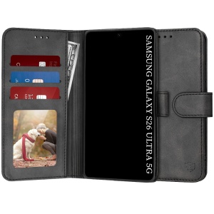 Husa pentru Samsung Galaxy S26 Ultra, SKYDDAR INNOVATION, Diary Book, tip carte cu Portofel Interior, Antisoc, set cu sticker, Negru