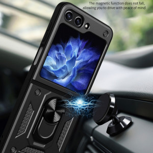 Husa pentru Samsung Galaxy Z Flip5 cu inel magnetic, Skyddar CamShield - Negru - Img 4