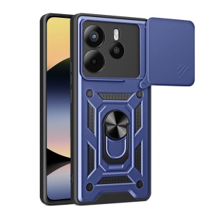 Husa pentru telefon, SKYDDAR INNOVATION, Xiaomi Redmi Note 14 4G (164,84 x 78,15 x 8,16mm), CamShield, Antisoc, Inel Magentic, set cu sticker, Albastru