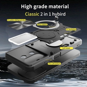 Husa pentru Xiaomi 15T Pro, SKYDDAR INNOVATION, CamGuard Pro, Inel Magnetic, Protectie Camera, set cu sticker, Negru - Img 5