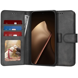 Husa pentru Xiaomi 15T Pro, SKYDDAR INNOVATION, Diary Book, tip carte cu Portofel Interior, Antisoc, set cu sticker, Negru