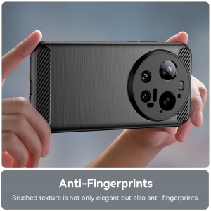 Husa pentru Xiaomi 17 Ultra, SKYDDAR INNOVATION, Carbon Silicone, din Silicon Slim, cu textura Fibra Carbon, set cu sticker, Negru - Img 4