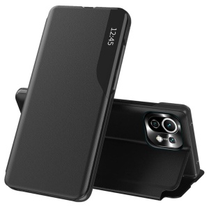 Husa pentru Xiaomi Mi 11 Lite / Mi 11 Lite 5G / 11 Lite 5G NE, tip carte, set cu sticker, eFold, Negru
