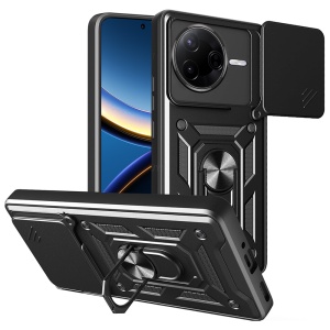 Husa pentru Xiaomi Poco F7 Pro, SKYDDAR INNOVATION, CamShield, Antisoc cu Inel Magentic, set cu sticker, Negru