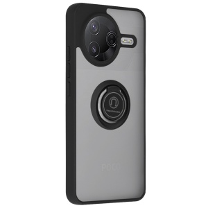 Husa pentru Xiaomi Poco F7 Pro, SKYDDAR INNOVATION, Glinth cu Inel Rotativ 360° Magnetic, set cu sticker, Negru - Img 2