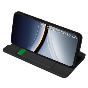 Husa pentru Xiaomi Poco F7 tip Carte Magnetic cu Portofel Interior, set cu sticker, Magskin Book, Negru - Img 2