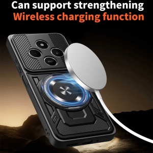 Husa pentru Xiaomi Redmi 14C / Poco C75, SKYDDAR INNOVATION, RuggedCam, Inel magnetic antisoc, set cu sticker, Albastru - Img 6