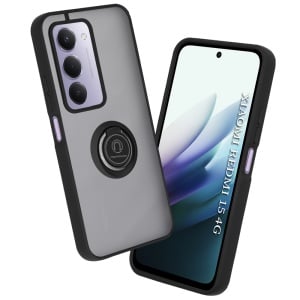 Husa pentru Xiaomi Redmi 15 5G / Redmi 15 4G, SKYDDAR INNOVATION, Glinth cu Inel Rotativ 360° Magnetic, set cu sticker, Negru