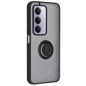 Husa pentru Xiaomi Redmi 15 5G / Redmi 15 4G, SKYDDAR INNOVATION, Glinth cu Inel Rotativ 360° Magnetic, set cu sticker, Negru  - Img 4