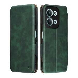 Husa pentru Xiaomi Redmi 15C 4G, SKYDDAR INNOVATION, Safe Wallet tip carte din Piele Ecologica, Suport Carduri, Inchidere Magnetica, set cu sticker, Verde