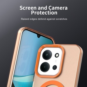 Husa pentru Xiaomi Redmi 15C 5G, MagSafe, Antisoc, set cu sticker, CandyCase, Portocaliu - Img 5