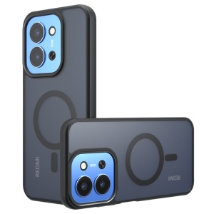 Husa pentru Xiaomi Redmi 15C 5G, SKYDDAR INNOVATION, PureFrost MagSafe, AntiSoc, set cu sticker, Negru frost