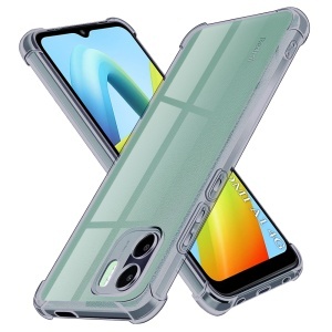 Husa pentru Xiaomi Redmi A1 / Redmi A2, SKYDDAR INNOVATION, Shockproof Clear Silicone, Silicon Slim, set cu sticker, Fumuriu