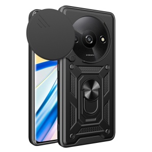 Husa pentru Xiaomi Redmi A3 / Redmi A3x, SKYDDAR INNOVATION, CamShield, Inel magnetic, set cu sticker, Negru