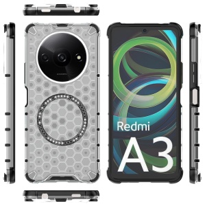 Husa pentru Xiaomi Redmi A3 / Redmi A3x, SKYDDAR INNOVATION, HoneyComb Shield MagSafe, Alb, set cu sticker - Img 2