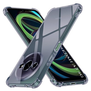 Husa pentru Xiaomi Redmi A3 / Redmi A3x, SKYDDAR INNOVATION, Shockproof Clear Silicone, Silicon Slim, set cu sticker, Fumuriu