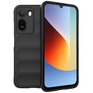 Husa pentru Xiaomi Redmi A7 Pro 4G din Silicon Mat, Antisoc, set cu sticker, Magic Shield, Negru