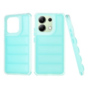 Husa pentru Xiaomi Redmi Note 13 4G, anti soc, margini ridicate, design modern, set cu sticker, wave shield, Turcoaz