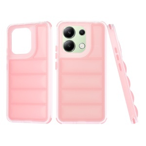 Husa pentru Xiaomi Redmi Note 13 4G, anti soc, margini ridicate, design modern, set cu sticker, wave shield, Roz