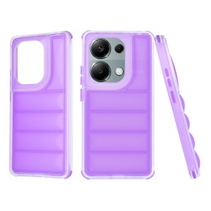 Husa pentru Xiaomi Redmi Note 13 Pro 4G / Poco M6 Pro 4G, anti soc, margini ridicate, design modern, set cu sticker, wave shield, Mov