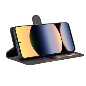 Husa pentru Xiaomi Redmi Note 14 4G (164,84 x 78,15 x 8,16mm), SKYDDAR INNOVATION, Diary Book, tip carte cu Portofel Interior, Protectie la socuri, Negru, set cu sticker - Img 6