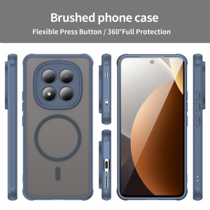 Husa pentru Xiaomi Redmi Note 15 Pro 4G, SKYDDAR INNOVATION, HaloFrost MagSafe II, Antisoc, set cu sticker, Bleumarin - Img 6