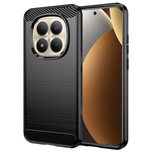 Husa pentru Xiaomi Redmi Note 15 Pro+ 5G, SKYDDAR INNOVATION, Carbon Silicone, din Silicon Slim, cu textura Fibra Carbon, set cu sticker, Negru