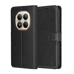 Husa pentru Xiaomi Redmi Note 15 Pro+ 5G, SKYDDAR INNOVATION, Leather Folio tip Carte, cu Portofel Interior, Finisaje Premium, set cu sticker, Negru