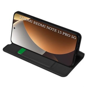 Husa pentru Xiaomi Redmi Note 15 Pro 5G, SKYDDAR INNOVATION, Magskin Book, tip Carte cu Portofel Interior, set cu sticker, Negru - Img 4