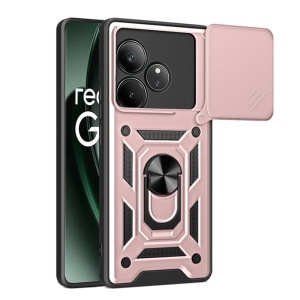 Husa Realme GT 6 / GT 6T cu inel magnetic si protectie camera Skyddar CamShield - Roz