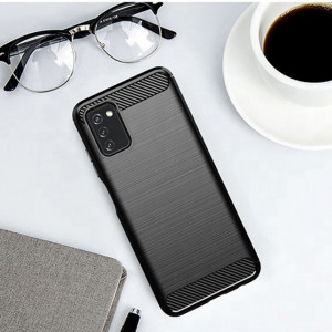Husa Samsung Galaxy A03S din silicon, Slim, cu textura Fibra Carbon - Negru - Img 6
