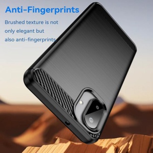Husa Samsung Galaxy A07 4G din Silicon Slim, cu textura Fibra Carbon, set cu sticker, Carbon Silicone, Negru - Img 3