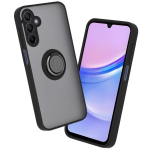 Husa Samsung Galaxy A15 5G, SKYDDAR INNOVATION, Glinth+ cu Inel Rotativ 360°, Compatibilitate Magnetica, Negru, set cu sticker