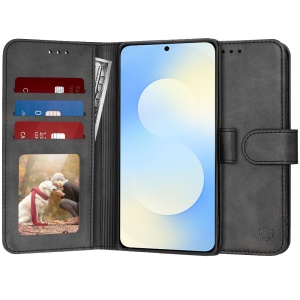 Husa Samsung Galaxy S25 FE tip carte cu Portofel Interior, Antisoc, set cu sticker, Diary Book, Negru