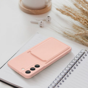 Husa Samsung Glaxy A25 5G din silicon Suport Card, set cu sticker, Cards Case, Roz - Img 4