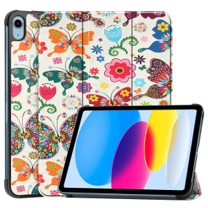 Husa tableta pentru iPad 10 (2022) 10.9 / 11 (2025), SKYDDAR INNOVATION, cu suport Multi-Unghi si functie Sleep/Wake, FoldPro, Butterfly, set cu sticker