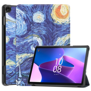 Husa tableta pentru Lenovo Tab M10 3rd Gen, SKYDDAR INNOVATION, cu suport Multi-Unghi si functie Sleep/Wake, FoldPro, Starry night, set cu sticker