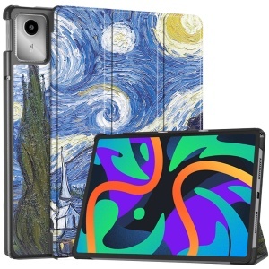 Husa tableta pentru Lenovo Tab M11, SKYDDAR INNOVATION, cu suport Multi-Unghi si functie Sleep/Wake, FoldPro, Starry night, set cu sticker