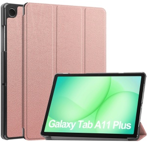 Husa tableta pentru Samsung Galaxy Tab A11 Plus / A9 Plus, SKYDDAR INNOVATION, cu suport Multi-Unghi si functie Sleep/Wake, FoldPro, Roz, set cu sticker
