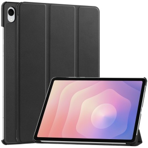 Husa tableta pentru Samsung Galaxy Tab S11, SKYDDAR INNOVATION, cu suport Multi-Unghi si functie Sleep/Wake, FoldPro, Negru, set cu sticker