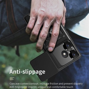 Husa Xiaomi Poco F6 cu inel magnetic si protectie camera Skyddar CamShield - Roz - Img 9