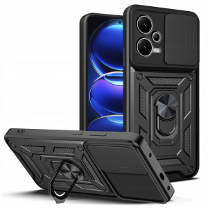 Husa Xiaomi Redmi Note 12 Pro+ cu inel magnetic, Techsuit CamShield - Negru